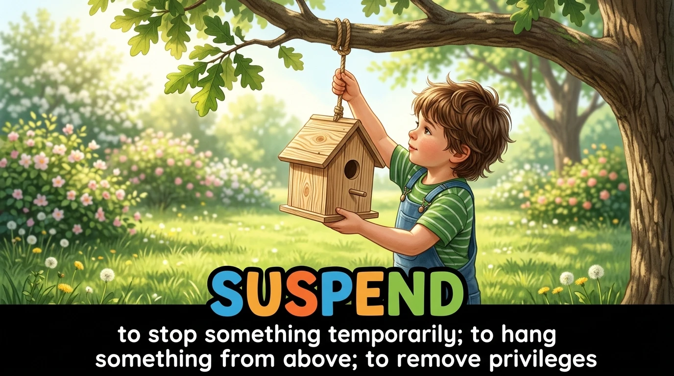 English Illustration for suspend